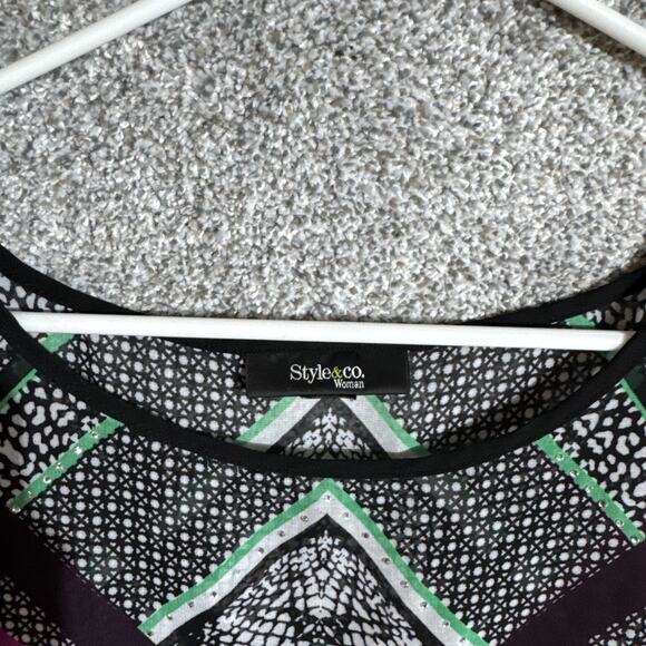 Retro Y2K Top Womens Size XL Boho Batwing Asymmetrical Paisley Tribal Chic - Picture 5 of 7